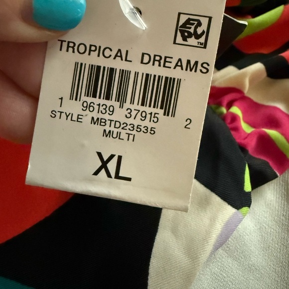 Bar III Women's Tropical Dreams High-Waist Swim Bikini Bottoms Size XL MBTD23535 - Picture 7 of 9